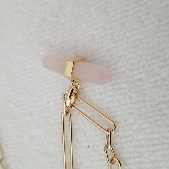 New ALLSAINTS Rose Quartz Large Link Pendant Necklace - Picture 9 of 11